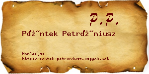 Péntek Petróniusz névjegykártya